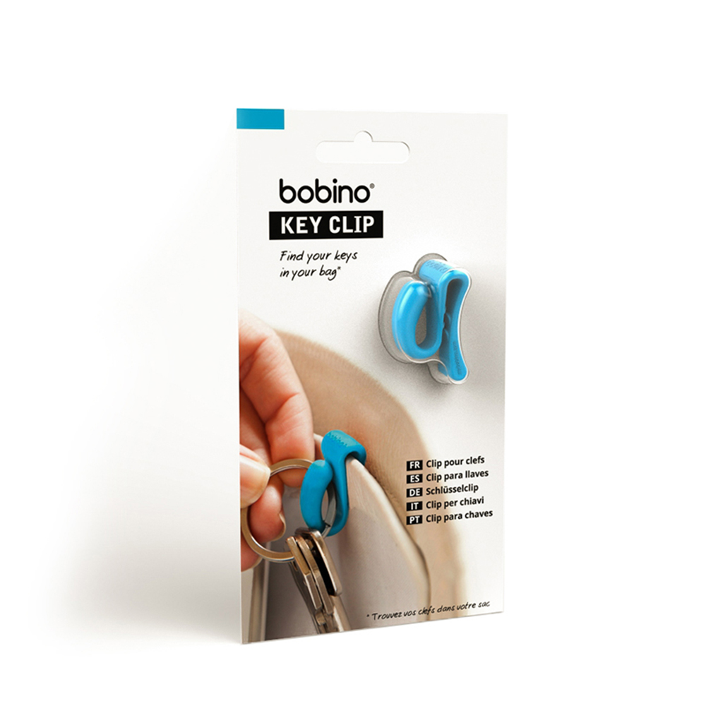 bobino收納3C小物-隨身鑰匙夾扣-藍色