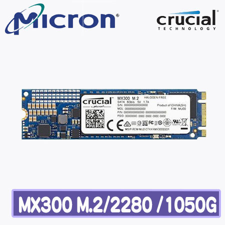 Micron美光 Crucial MX300 1050GB ( M.2 Type 2280DS ) SSD
