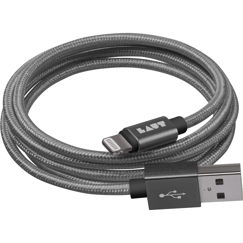 LAUT MFI USB2.0 1.2M硬式傳輸串流線深灰