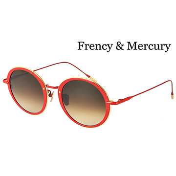 【Frency&Mercury 太陽眼鏡】Favorite Breakfast-RG 復古圓框墨鏡(紅x金框/漸層棕鏡面)