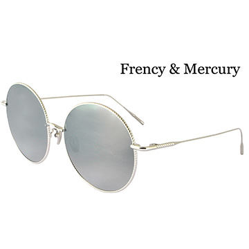 【Frency&Mercury 太陽眼鏡】Coco I-SS-M 品牌經典熱銷-復古圓框設計 (銀框/漸層水銀鏡面)