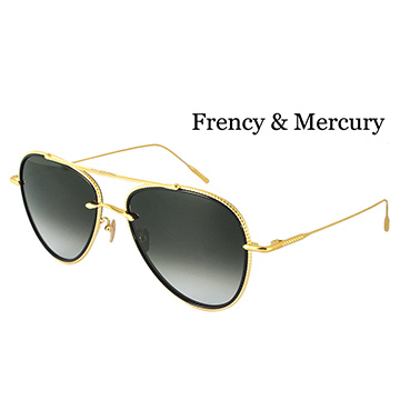【Frency&Mercury 太陽眼鏡】Coast Drop II-ABG 復古圓框墨鏡(金x黑框/漸層灰鏡面)