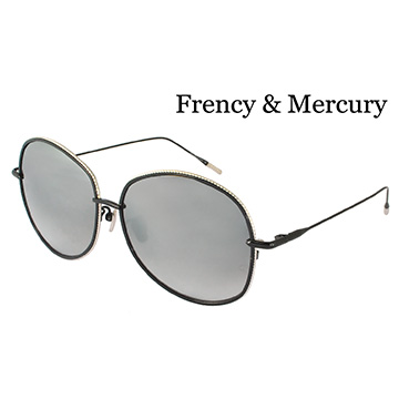【Frency&Mercury 太陽眼鏡】Vanilla-ABS-M 年度新款-低調奢華設計(黑x銀框/漸層水銀鏡面)