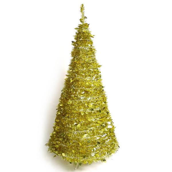 6尺/6呎(180cm) 創意彈簧摺疊聖誕樹 (金色系)YS-FTR06001