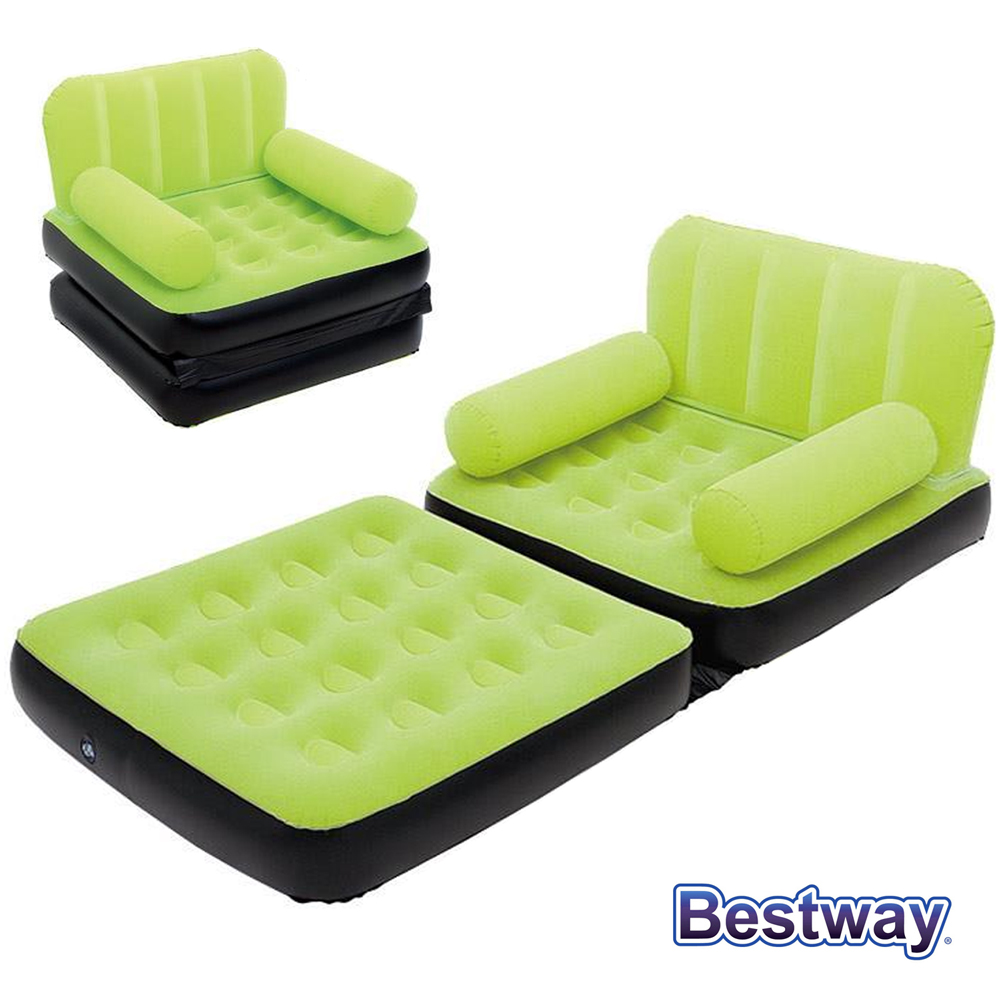 【BESTWAY】多功能充氣式單人折疊沙發椅.空氣床 (67277)(草綠)