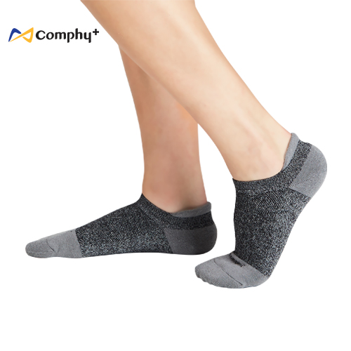【COMPHY+】勁能運動系列 2 雙組 M 號（灰）- 除臭 抑菌襪 全氣墊 足弓支撐加強版灰