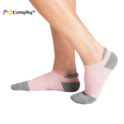 【COMPHY+】勁能運動系列 2 雙組 M 號（粉紅）- 除臭 抑菌襪 全氣墊 足弓支撐加強版粉紅