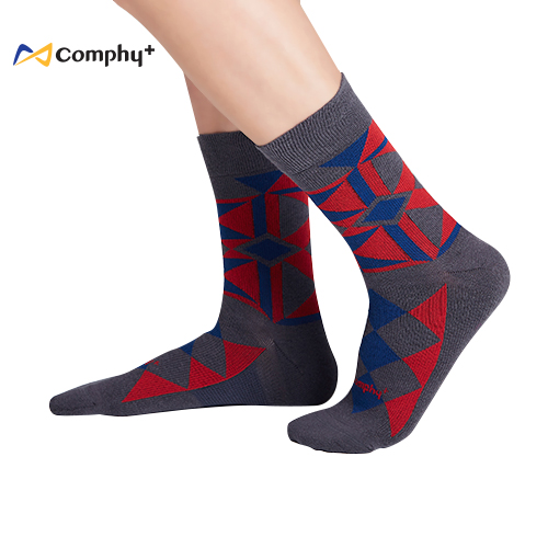 【Comphy +】菱格休閒四分襪（深灰）- 除臭 抑菌 吸濕排汗更舒服