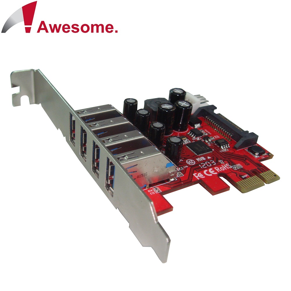 Awesome PCIe 4埠USB3.0擴充卡－AWD-UB-120LN