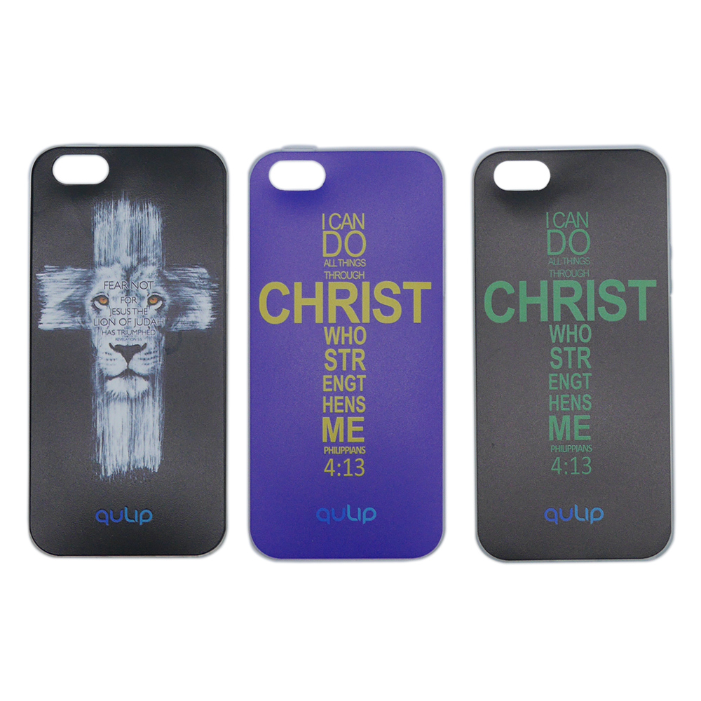QULIP福音系列 - 聖經詩篇手機保護殼(iPhone 5S/SE)紫底-十字架
