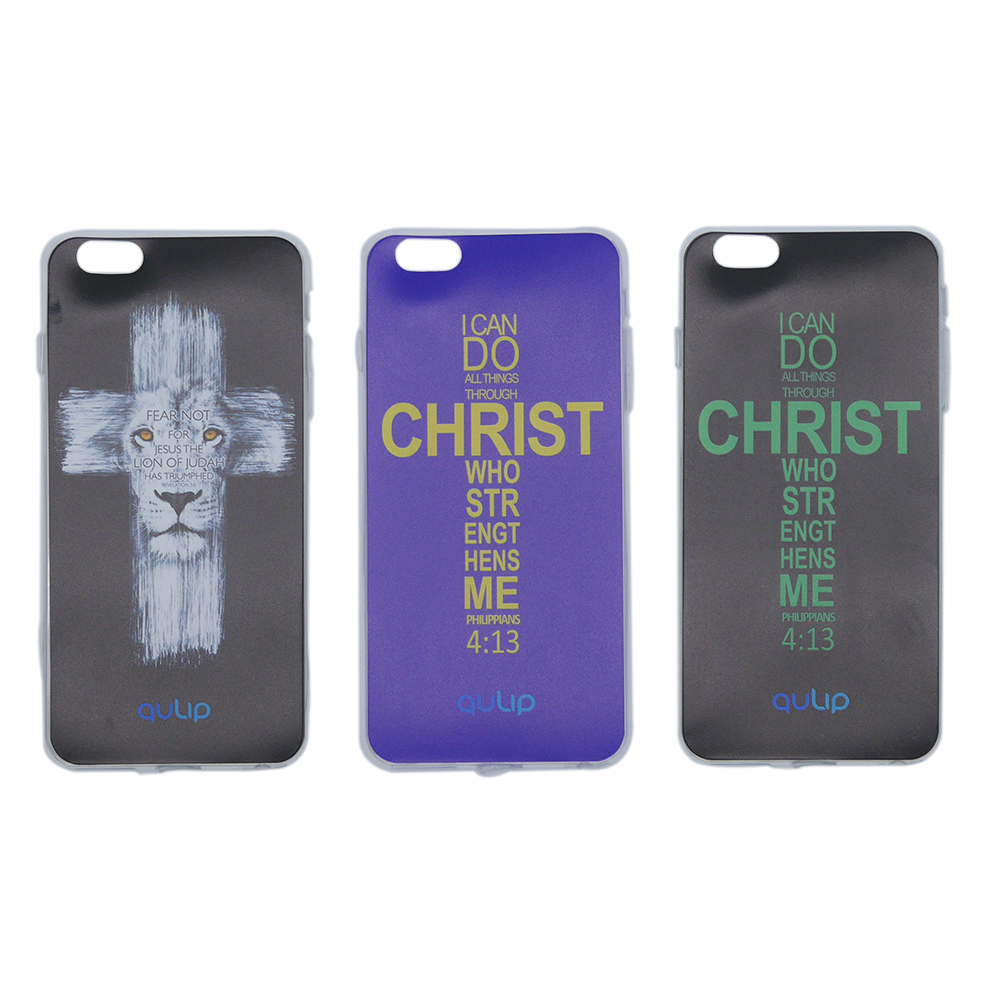 QULIP福音系列 - 聖經詩篇手機保護殼(iPhone 6/6S Plus)黑底-十字架獅子