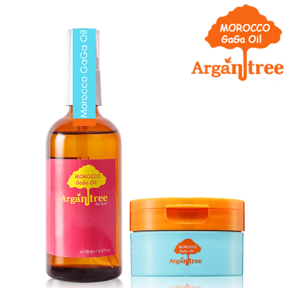 Morocco GaGa Oil 摩洛哥護髮專科堅果油100ml+滋養護髮膜100ml(多款可選)護色款