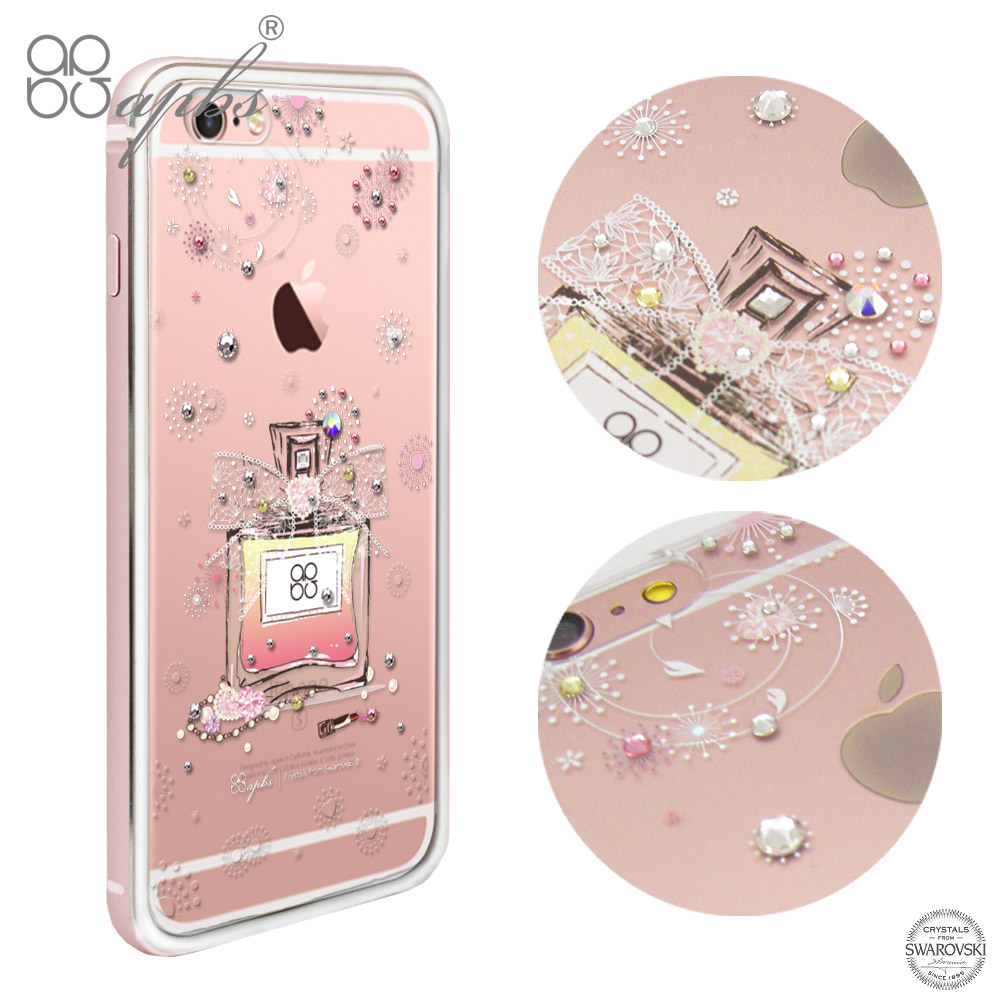 apbs iPhone6s /6 4.7吋 施華洛世奇彩鑽鋁合金屬框手機殼-玫瑰金維也納馨香