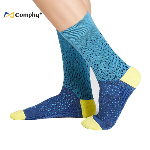 【Comphy +】雪花三分休閒襪（藍）- 除臭 抑菌 吸濕排汗更舒服