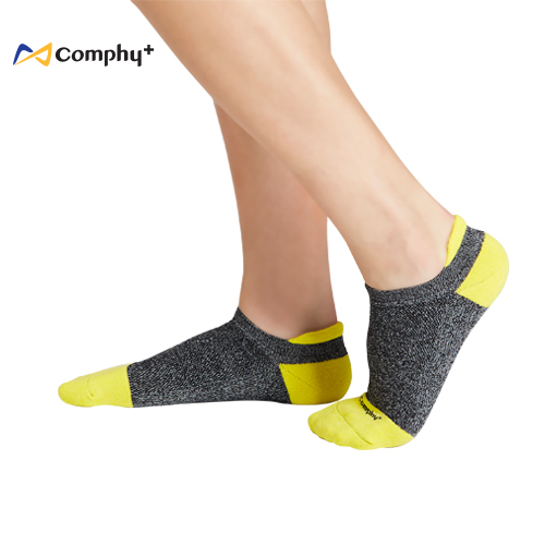 【Comphy +】勁能運動 M 號（正黃）- 除臭 抑菌襪 全氣墊 足弓支撐加強版