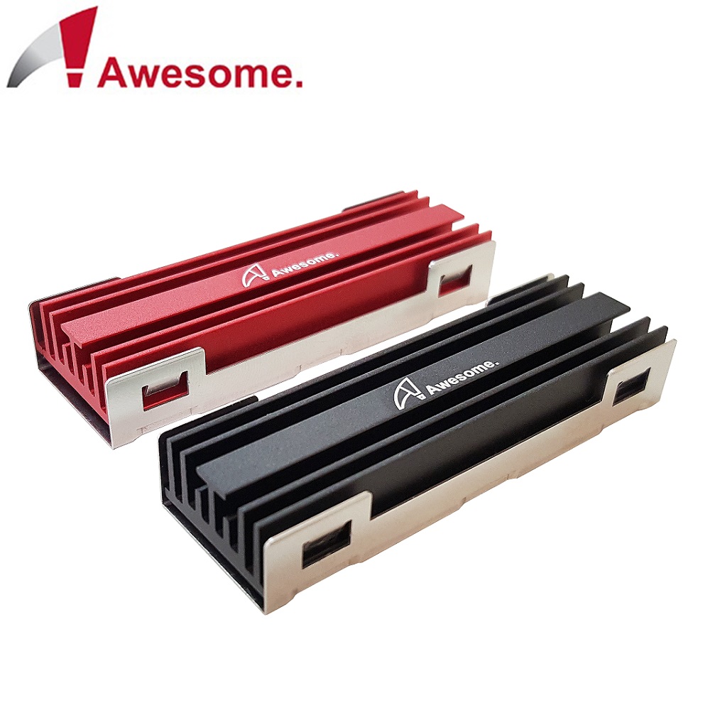Awesome M.2 SSD NGFF 2280散熱片(紅/黑)－AWD-MCS01紅色