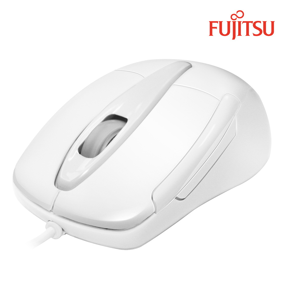 FUJITSU富士通 USB有線光學滑鼠 WH105白色