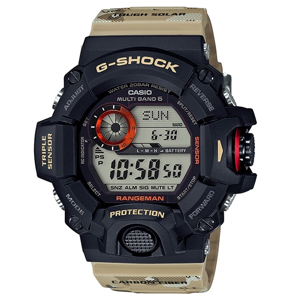 G-SHOCK 極限野外衝擊全新進化迷彩運動限量休閒腕錶-迷彩黑-GW-9400DCJ-1