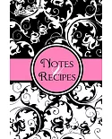 Blank Cookbook: Notes & Recipes: (Pink, Black, White)