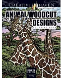 Animal Woodcut Designs Coloring Book: Striking Designs on a Dramatic Black Background