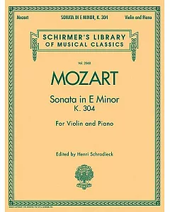 Violin Sonata in E Minor, K. 304, Violin/Piano