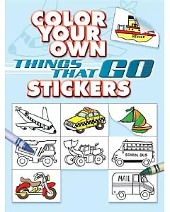 Color Your Own Things That Go Stickers