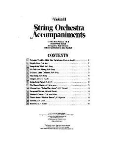 String Orchestra Accompaniments to Solos From Volumes 1 and 2: Violin 2