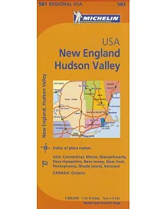 Michelin Map USA New England, Hudson Valley