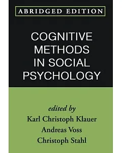 Cognitive Methods in Social Psychology