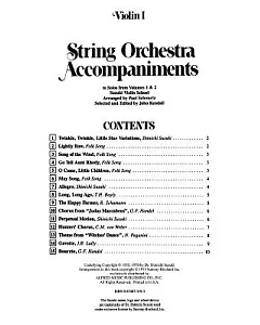 String Orchestra Accompaniments to Solos: Violin