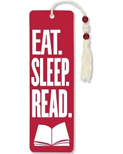 Eat, Sleep, Read Beaded Bookmark