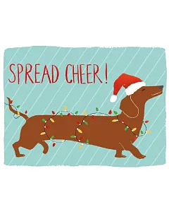 Dachshund Spread Cheer Holiday Embellished Notecards