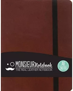 Monsieur Notebook Brown Leather Sketch Small
