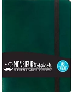 Monsieur Notebook Green Leather Plain Small