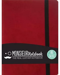 Monsieur Notebook Red Leather Sketch Small