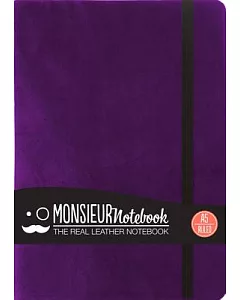 Monsieur Notebook Purple Leather Ruled Medium