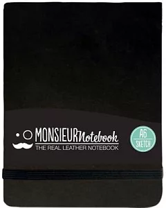 Monsieur Notebook Black Leather Sketch Landscape Small