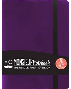 monsieur Notebook Purple Leather Ruled Small: A6 Ruled