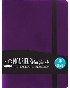 Monsieur Notebook Purple Leather Plain Small