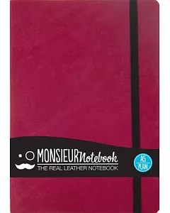 Monsieur Notebook Pink Leather Plain Medium