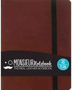 Monsieur Notebook Brown Leather Plain Small