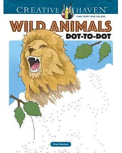 Wild Animals Dot-to-dot Adult Coloring Book