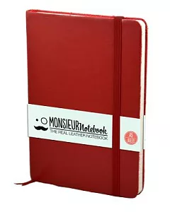 Monsieur Notebook Soft Leather Journal: Ruby Red Ruled Medium