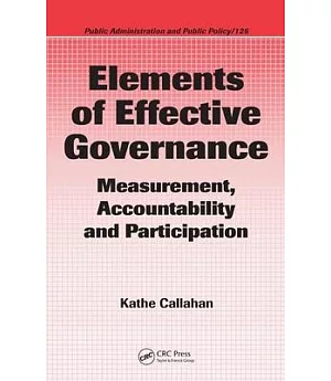 Elements of Effective Governance: Measurement, Accountability and Participation