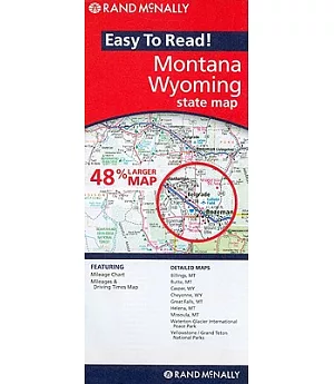 Rand McNally Easy to Read Montana/ Wyoming State Map