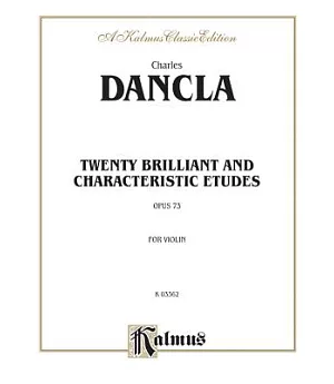 Dancla: Twenty Brilliant and Characteristic Etudes Opus 73 Violin