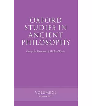 Oxford Studies in Ancient Philosophy: Essays in Memory of Michael Frede