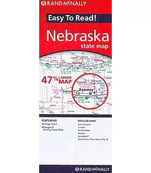 Rand McNally Easy to Read Nebraska State Map
