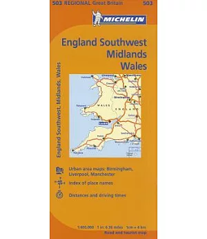 Michelin England Southwest, Midlands, Wales / Michelin Angleterre Sud-Ouest, Midlands, Pays de Galles: 503 Regional Great Britai