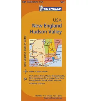 Michelin Map USA New England, Hudson Valley